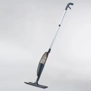 Multifunctional 3-in-1 spray mop with refillable tank, microfiber pad, and built-in scraper