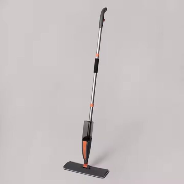 Multifunctional 3-in-1 spray mop with refillable tank, microfiber pad, and built-in scraper