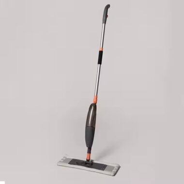 Multifunctional 3-in-1 spray mop with refillable tank, microfiber pad, and built-in scraper