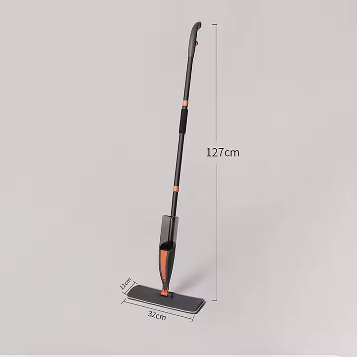 Multifunctional 3-in-1 spray mop with refillable tank, microfiber pad, and built-in scraper