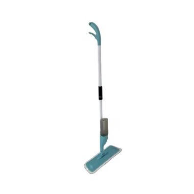 Spray mop for home use with 360-degree rotating pole, ergonomic handle, and refillable water tank