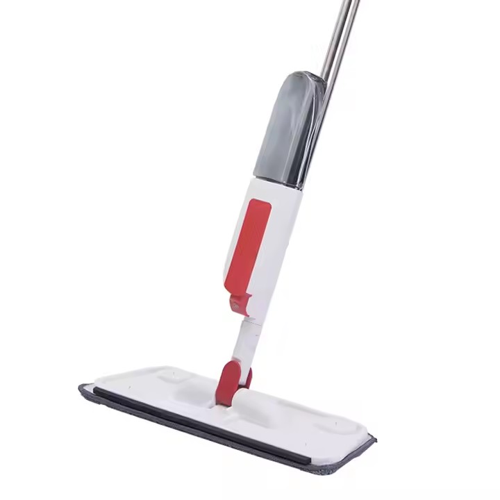 Home cleaning spray mop with 360-degree swivel head and refillable water bottle