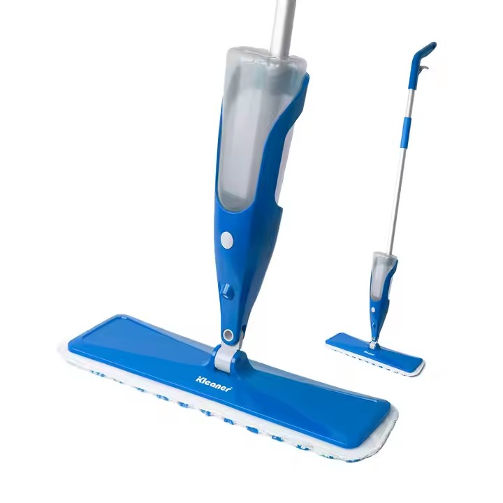 Home cleaning spray mop with 360-degree swivel head and refillable water bottle