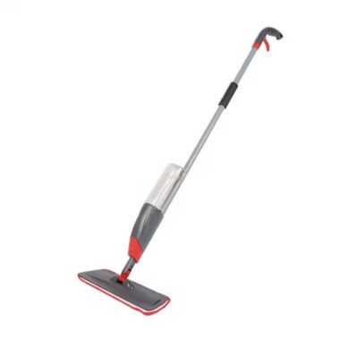 Home cleaning spray mop with 360-degree swivel head and refillable water bottle