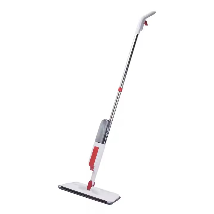 Home cleaning spray mop with 360-degree swivel head and refillable water bottle
