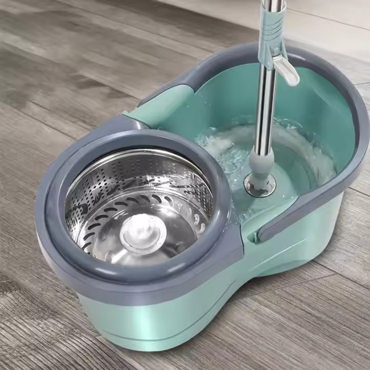 Durable home cleaning 360 spin mop with easy wringing bucket