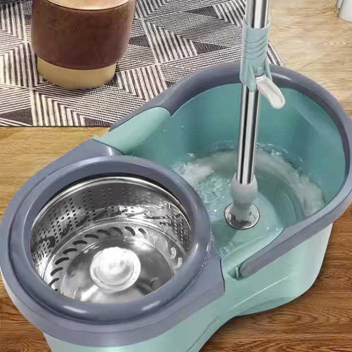 Durable home cleaning 360 spin mop with easy wringing bucket