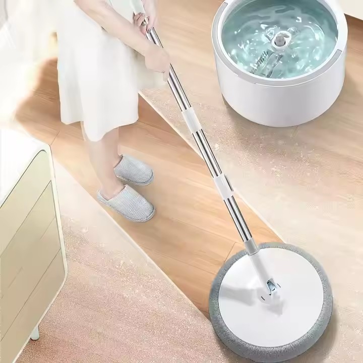 New design 360-degree spin mop with built-in washing bucket