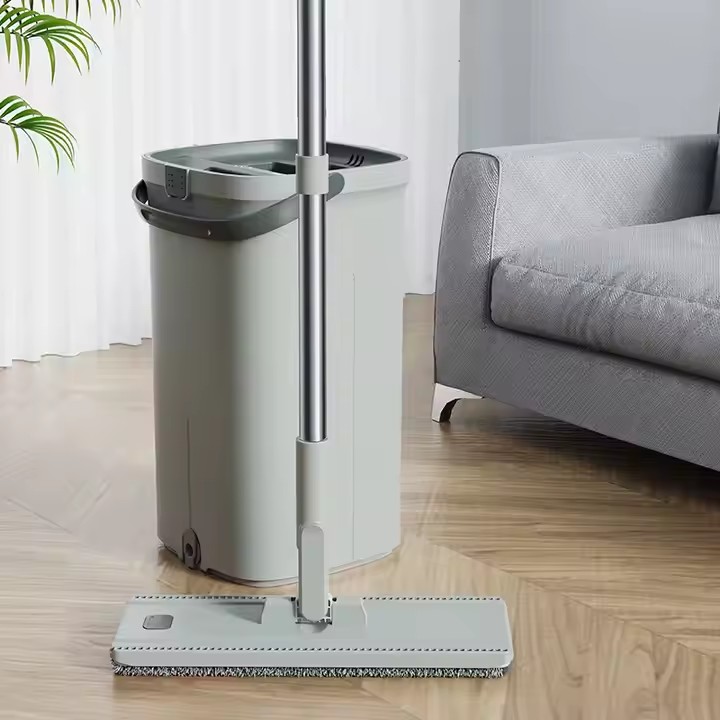 Premium microfiber flat mop for home floor cleaning with reusable pads
