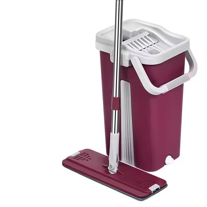Premium microfiber flat mop for home floor cleaning with reusable pads