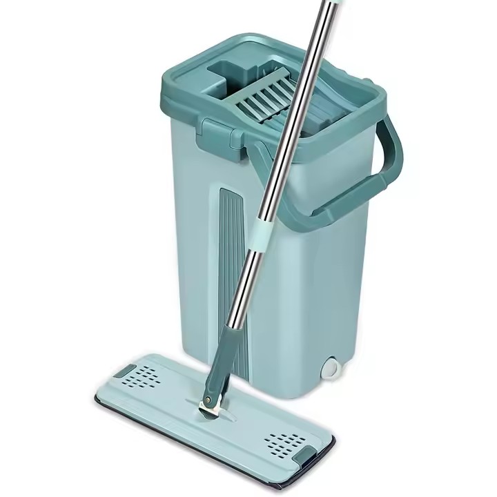 Premium microfiber flat mop for home floor cleaning with reusable pads