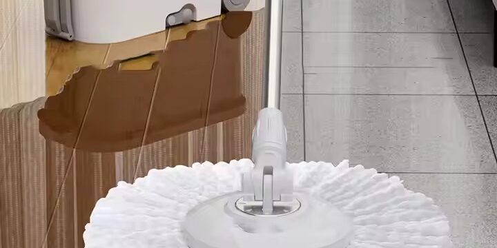 Easy-wring rotating spin mop set with microfiber head and bucket (8) High-quality 360° easy-wring microfiber spin mop for floor cleaning