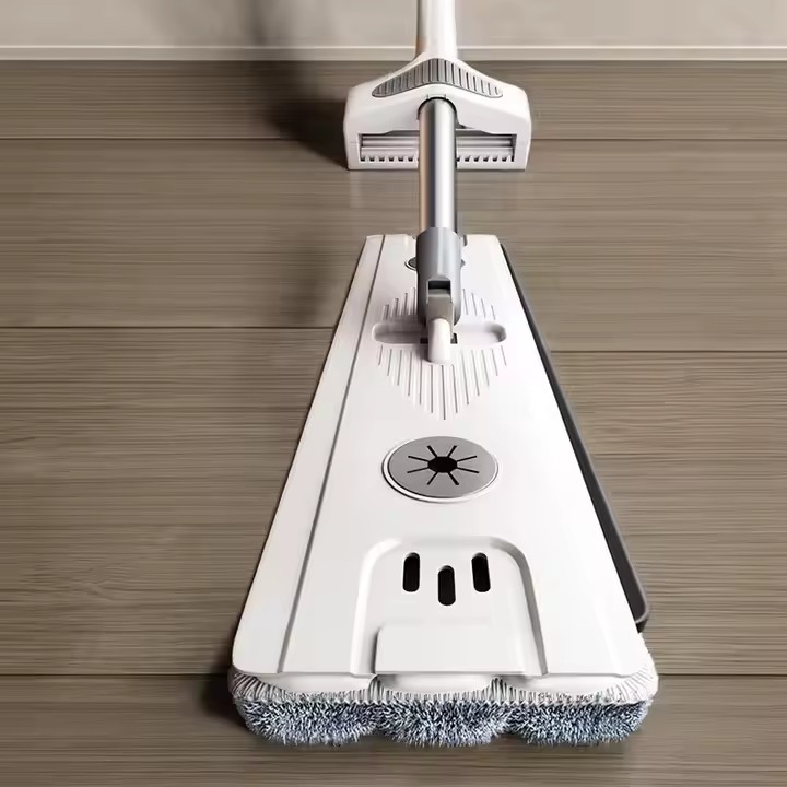 Hands-free 360-degree microfiber flat mop for home and commercial use