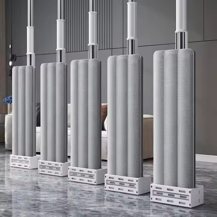 Hands-free 360-degree microfiber flat mop for home and commercial use