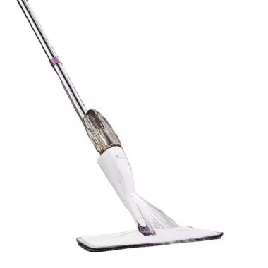 Magic flat spray mop with microfiber pad, ergonomic handle, and 360-degree swivel head