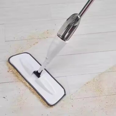 Magic flat spray mop with microfiber pad, ergonomic handle, and 360-degree swivel head