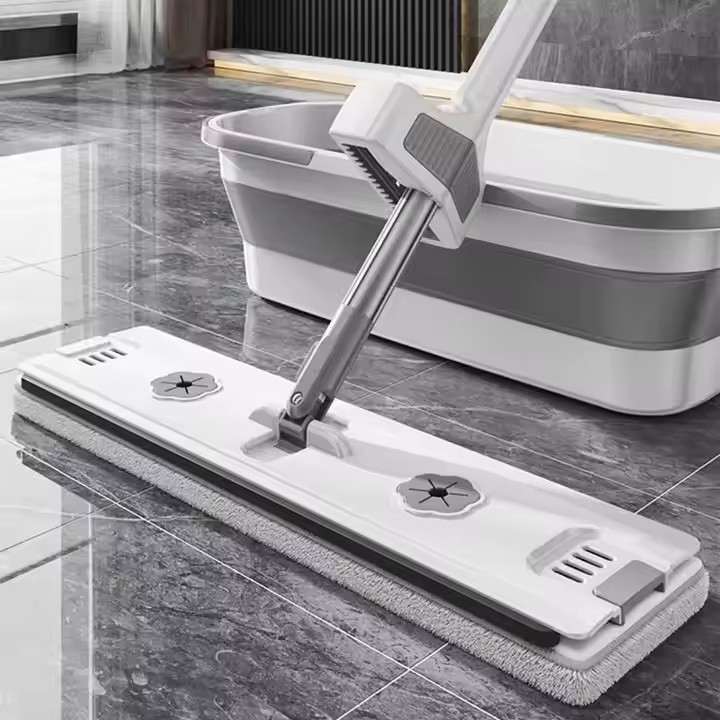 Super absorbent microfiber flat mop for household floor cleaning