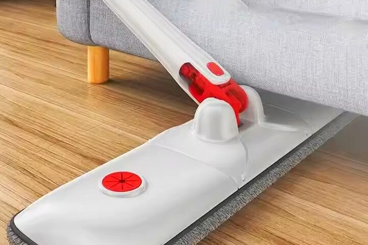 High-efficiency microfiber flat mop with washable pads (3) Super absorbent microfiber flat mop for household floor cleaning