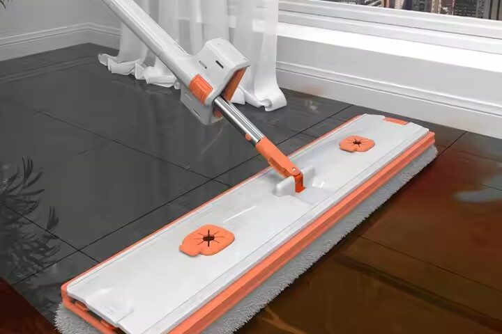 Super absorbent microfiber flat mop for household floor cleaning