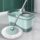 Round 360-degree magic spin mop with rotating microfiber head and bucket