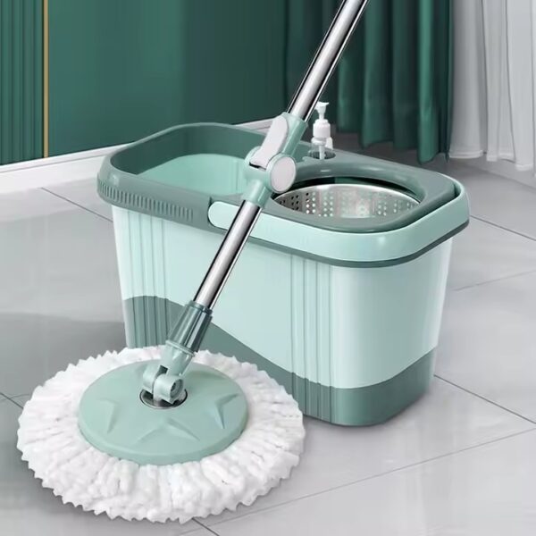 Hot-selling round 360° spin mop with bucket for home and office cleaning (7) Round 360-degree magic spin mop with rotating microfiber head and bucket