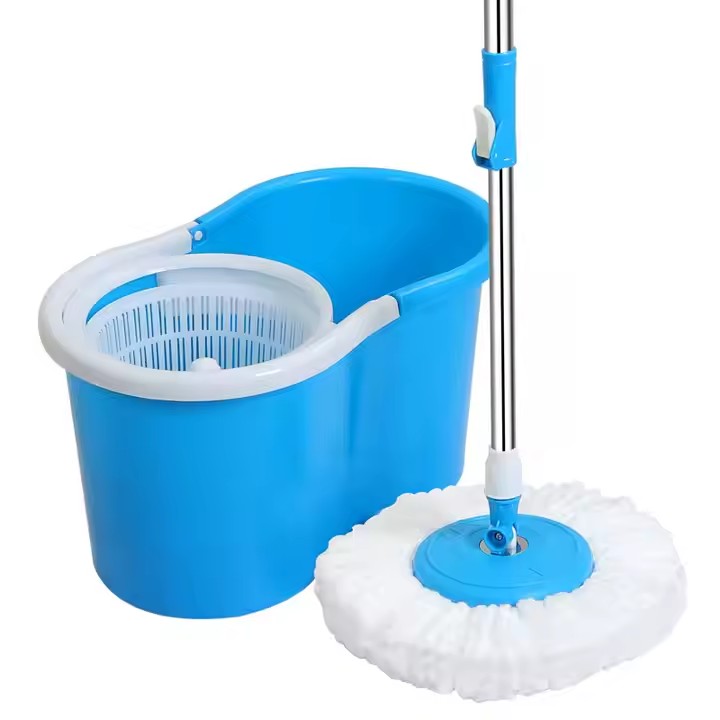 360-degree microfiber magic spin mop with rotating head and bucket
