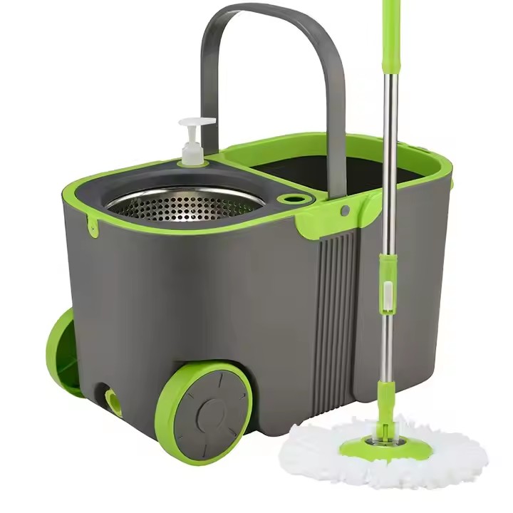 360-degree microfiber magic spin mop with rotating head and bucket