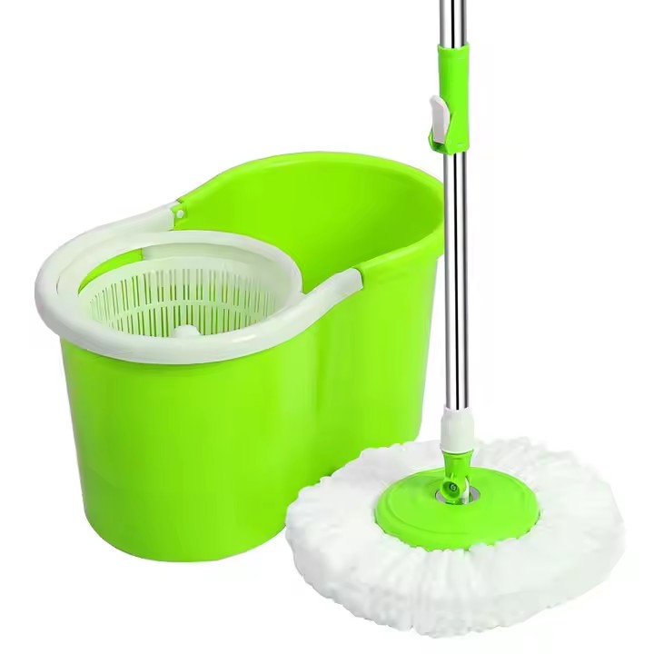 360-degree microfiber magic spin mop with rotating head and bucket