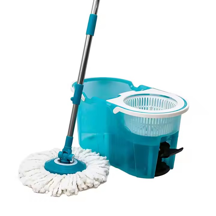 360-degree microfiber magic spin mop with rotating head and bucket