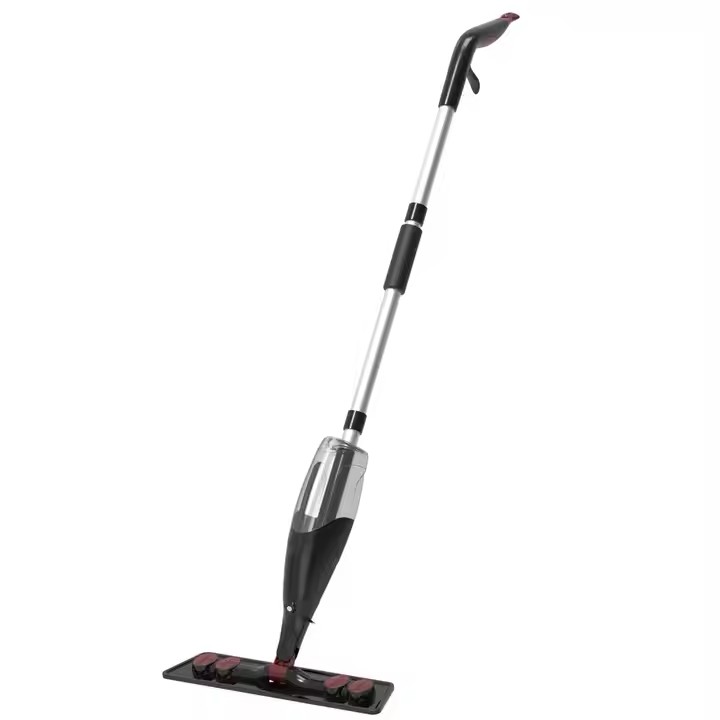 Ergonomic microfiber spray mop with refillable bottle and 360-degree rotating head for home cleaning