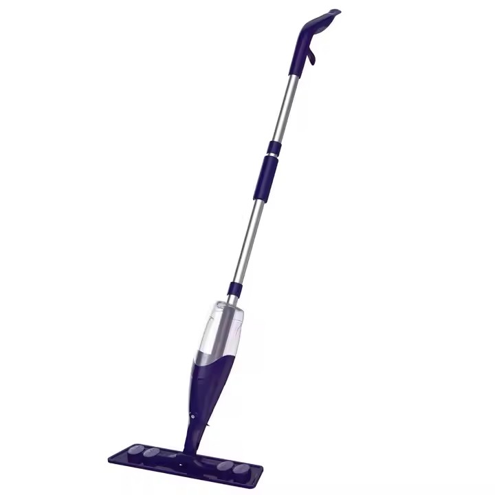 Ergonomic microfiber spray mop with refillable bottle and 360-degree rotating head for home cleaning