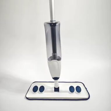 Ergonomic microfiber spray mop with refillable bottle and 360-degree rotating head for home cleaning