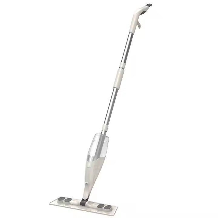Ergonomic microfiber spray mop with refillable bottle and 360-degree rotating head for home cleaning