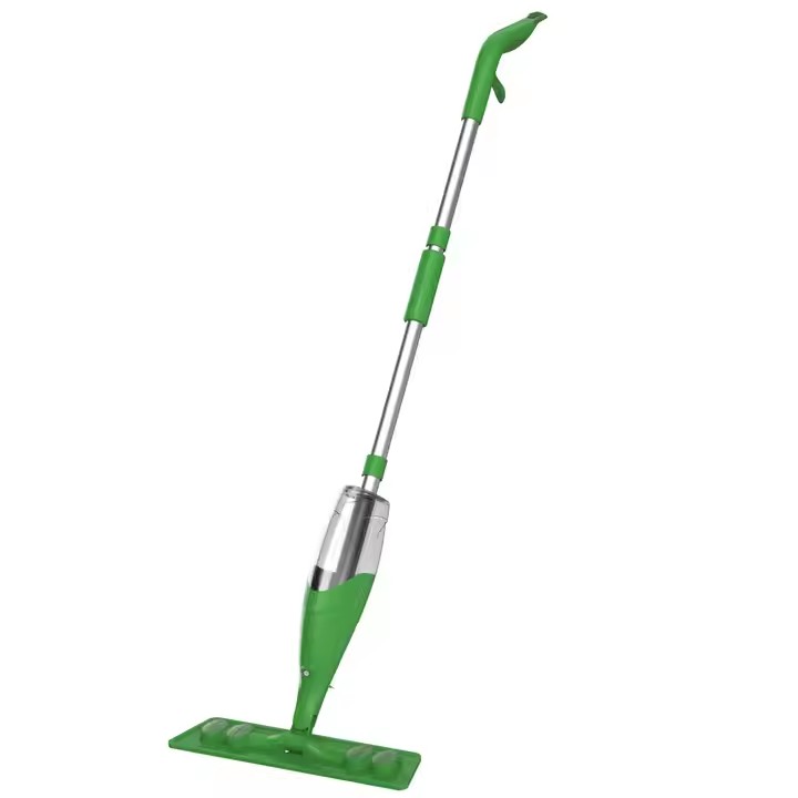 Ergonomic microfiber spray mop with refillable bottle and 360-degree rotating head for home cleaning