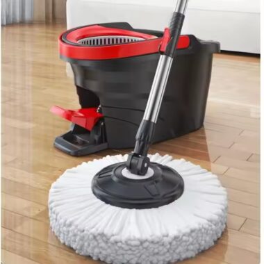 New 360° microfiber spin mop with ergonomic magic handle and bucket

