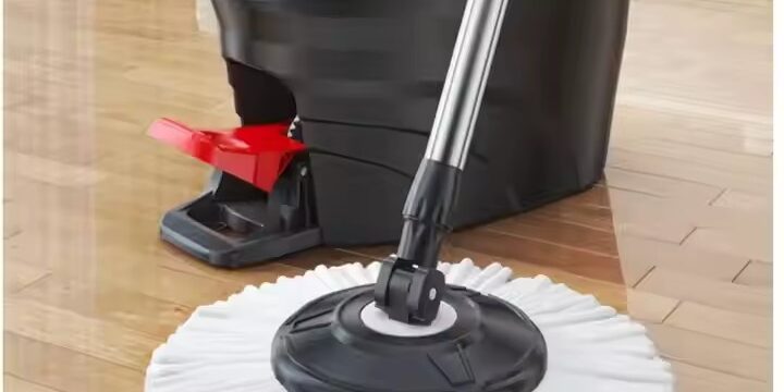 New 360° microfiber spin mop with ergonomic magic handle and bucket