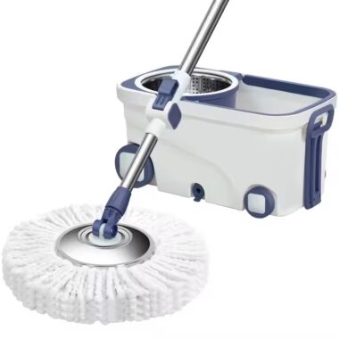 New 360° microfiber spin mop with ergonomic magic handle and bucket

