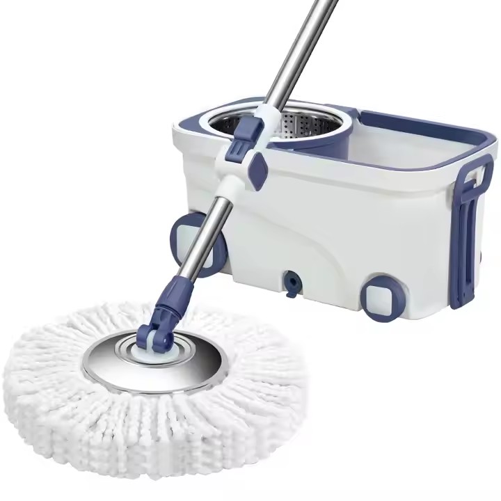 New 360° microfiber spin mop with ergonomic magic handle and bucket