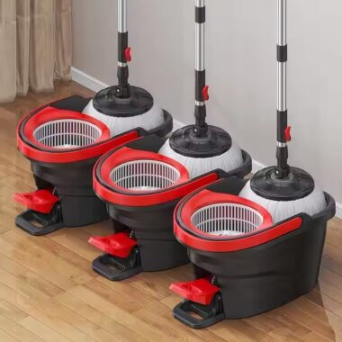 New 360° microfiber spin mop with ergonomic magic handle and bucket

