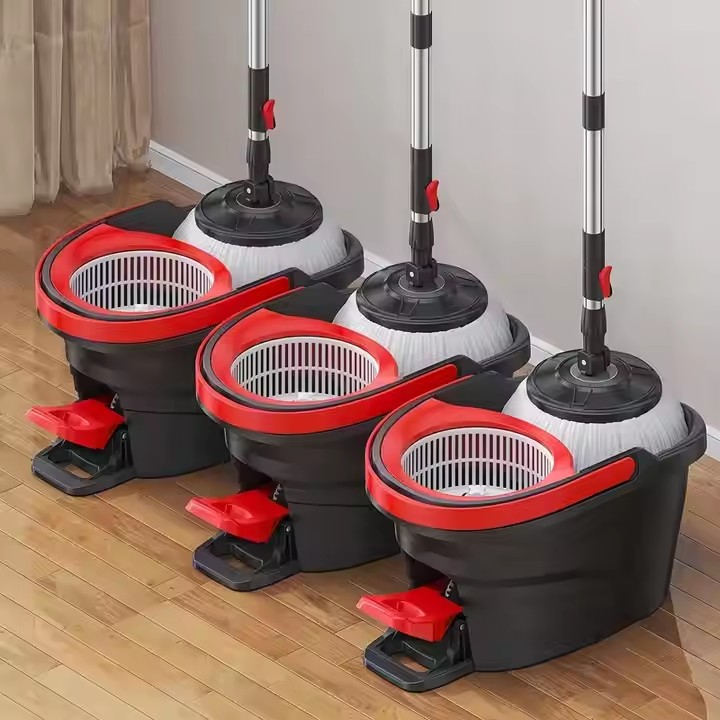 New 360° microfiber spin mop with ergonomic magic handle and bucket