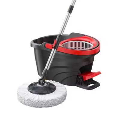 New 360° microfiber spin mop with ergonomic magic handle and bucket


