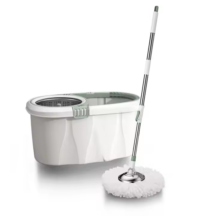 Factory direct 360° microfiber spin mop with rotating head and bucket