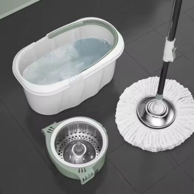 Factory direct 360° microfiber spin mop with rotating head and bucket