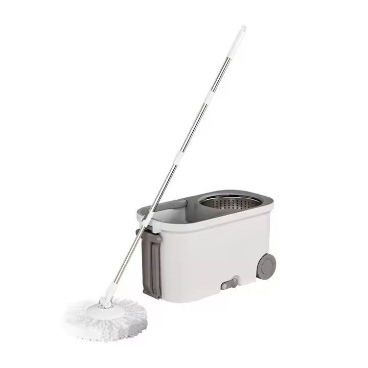 Factory direct 360° microfiber spin mop with rotating head and bucket