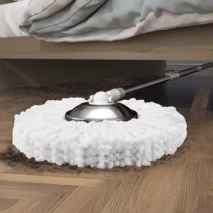 Factory direct 360° microfiber spin mop with rotating head and bucket