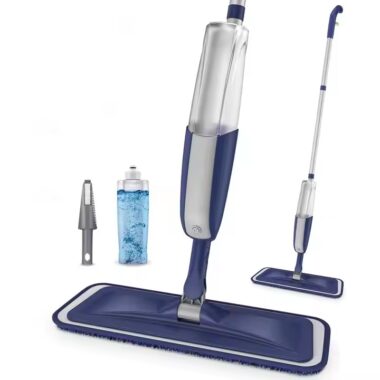 Lightweight portable spray mop with ergonomic handle and microfiber pad for home floor cleaning