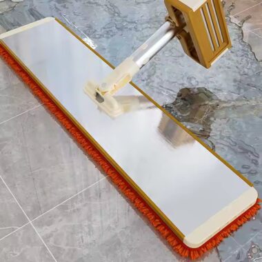 360° stainless steel self-wringing flat mop with microfiber head
